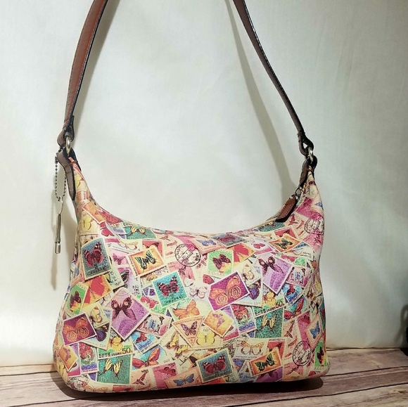 Fossil Handbags - Fossil 1954  Vintage Butterfly Postage Stamp Bag
